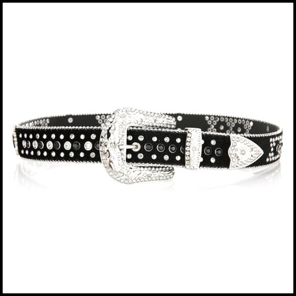 Rhinestone Cross Crystal Belt Detachable Buckle Y2K Punk Goth Western main image 4